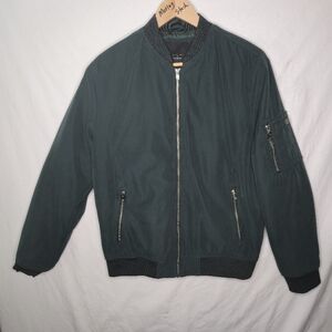 Jack and Jones Premium Men's Dark Green Bomber Jacket With Pockets Size L